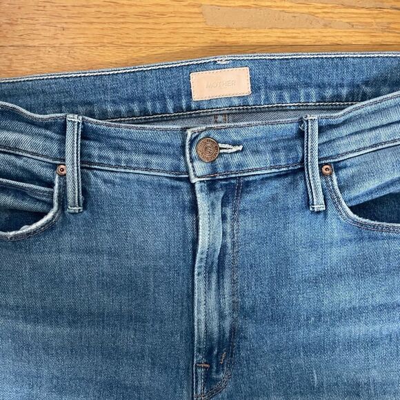 MOTHER The Mid Rise Dazzler Ankle Cut & Paste Womens Blue Jeans size 30 - Picture 5 of 10